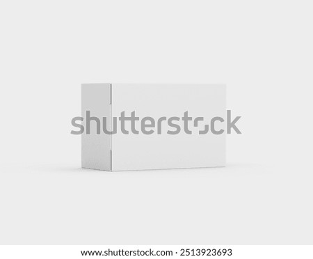 A White Rectangular Cardboard Box Mockup For Packaging, Positioned Horizontally 3d Illustration