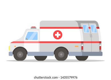 White Red Ambulance Car Side View Stock Illustration 1435579976 ...