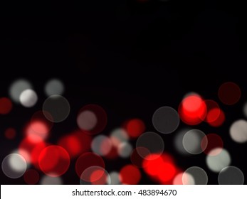 White Red Circle Bokeh Light On Black Background