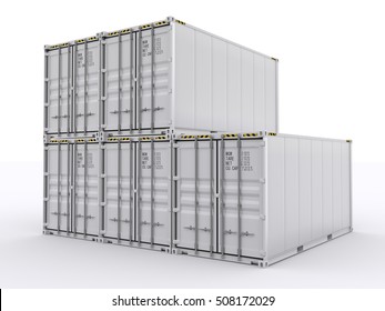 White Reefer Container 3d Rendering