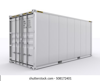 White Reefer Container 3d Rendering