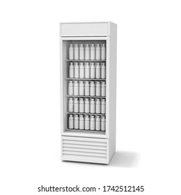 
White Refrigerator Isolated On A White Background.3D