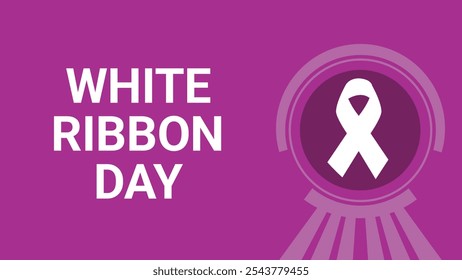 White Ribbon Day awareness National holiday with geometric shapes and typography  - Powered by Shutterstock