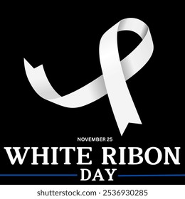 White Ribbon Day. November 25. vector graphic of White Ribbon Day  - Powered by Shutterstock