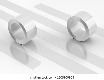 White Roll Duct Tape, 3D Rendered on light gray background