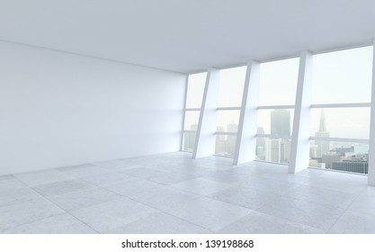 White Room And Big Window