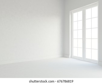 White Empty Room Living Room Interior Stock Illustration 557445487 ...