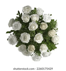 White roses in a vase 3Drender
