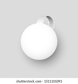 White round paper wobbler isolated on gray background. Raster copy