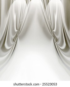 White Satin Drapes