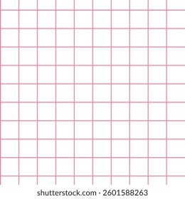 White sheet with a pink grid pattern creating a minimalistic and clean background for creative projects and designs