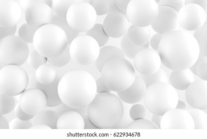 White shpere pearl background. 3 d rendering