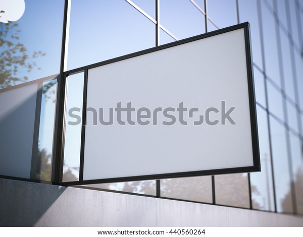 White Signboard On Modern Office Building Stock Illustration 440560264 ...