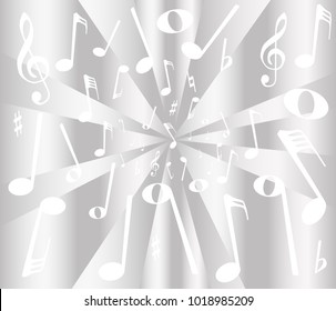 White And Silver Musical Notation As A Background