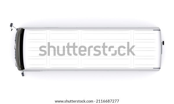 White Small\
bus for urban and suburban for travel. Car with empty body for\
design and advertising. 3d\
illustration.