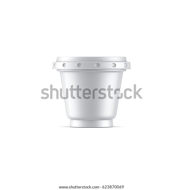 Download White Small Yogurt Cup Mockup Plastic Stock Illustration 623870069