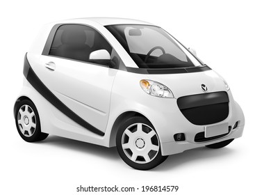 White Smart 3D Car