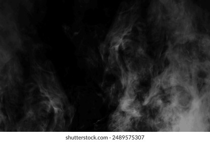 White smoke cloud with overlay effect on transparent black background. Realistic border with fog vector illustration of smoky mist or toxic vapor on floor. Meteorological phenomenon or condensation.