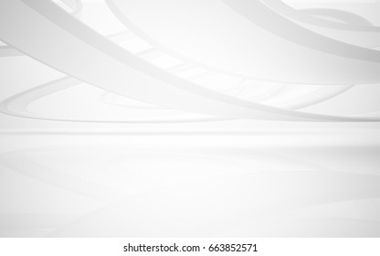 White Smooth Abstract Architectural Background. 3D Illustration And Rendering