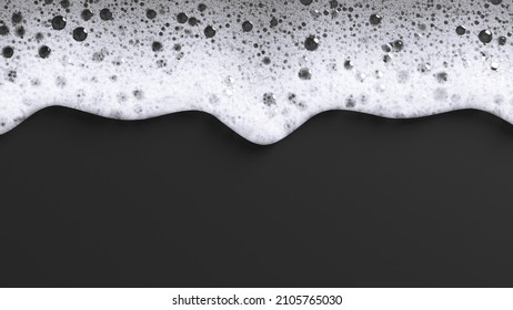 White Soap Foam Drips Down The Wall. 3d Render Image.