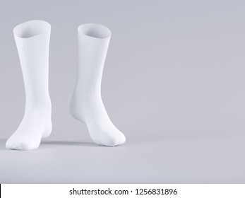 White Socks, Socks Mockup 3d Rendering Illustration 