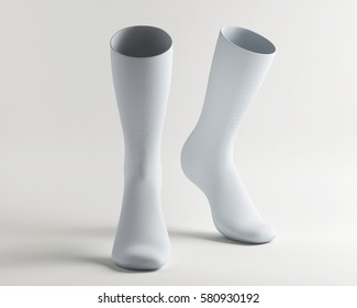 White Socks, Socks Mockup 3d Rendering