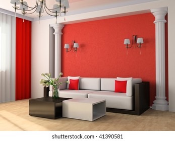 White Sofa Drawing Room 3d Image Stock Illustration 41390581 | Shutterstock