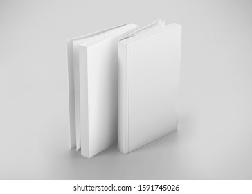 White Soft Cover Book Mockup, 3D Rendered on light gray background