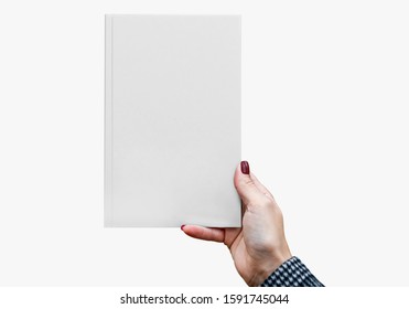 White Soft Cover Book Mockup, 3D Rendered on light gray background