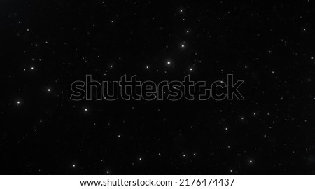 White Sphere Particles And Dark Background. White Particles Abstract Background. Flying dust particles on a black background.
