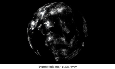 White Sphere Science Digital Technology Background, Futuristic technological abstract digital background, grids with thin lines and stylish particles, Fly through data and science element