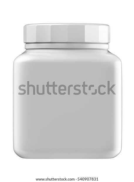 Download White Square Plastic Jar Screw Cap Stock Illustration 540907831