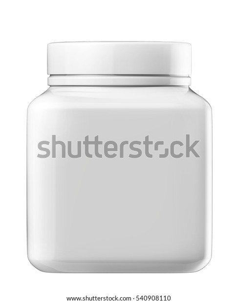 Download White Square Plastic Jar Screw Cap Stock Illustration 540908110