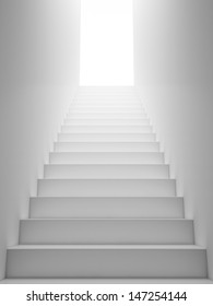 White Staircase To The Exit