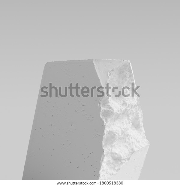 White stones object display podium,\
minimalistic object placement light backdrop, cosmetic product\
stone raised platform, 3d\
rendering
