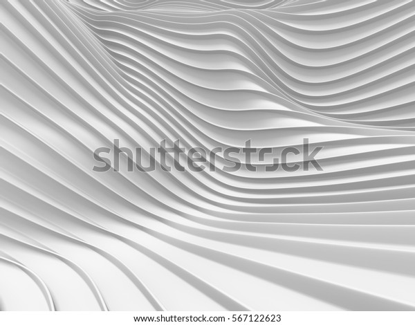 White custom made 3d stripe waves pattern wallpaper design 