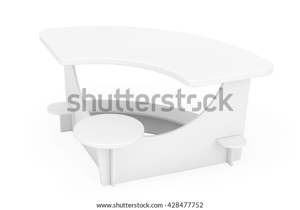 White Study Kid Desk On White Stock Illustration 428477752