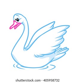 White Swan Animal Character Cartoon Illustration Stock Illustration ...