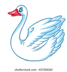 White Swan Bird Cartoon Illustration Isolated Stock Illustration ...