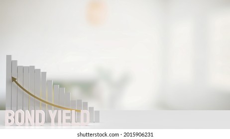 The white text bond yield and chart for business concept 3d rendering