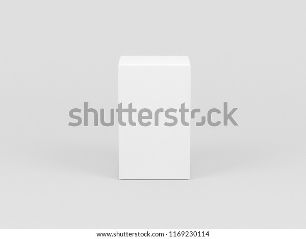 Download White Textured Cardboard Box Mockup Isolated Stock Illustration 1169230114