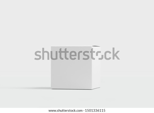 Download White Textured Paper Box Mockup Isolated Stock Illustration 1501336115