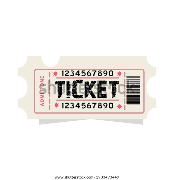 white
ticket for cinema with amazing style and
typography