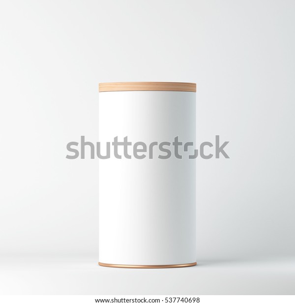 白いスズ缶は木のカバーと蓋でモックアップできる 筒状包装 紅茶