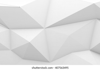 White triangular abstract background, Grunge surface, 3d Rendering
