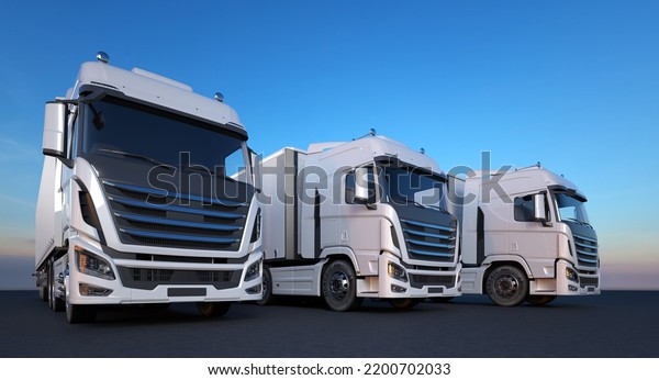 white truck\
for logistics company - 3D\
Illustration