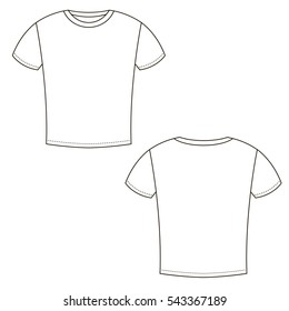 White Tshirt Design Template Front Back Stock Illustration 543367189 ...