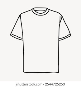 White t-shirt doodle drawing, casual fashion line art illustration. Black t shirt apparel line art doodle hand drawn simple illustration. Black and white doodle drawing illustration isolated on white. - Powered by Shutterstock