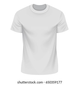 White Tshirt Mockup. Realistic Illustration Of White Tshirt  Mockup For Web