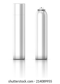 White Tube Isolated On A White Background. Deodorant. Hairspray. Spray.